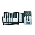 thumbnail image 4 of Piano enrollable de 49 teclas, recargable, regalo de cumpleaños, teclado enrollable resistente. teclas blancas y negras, 4 of 9