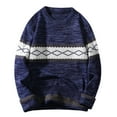 thumbnail image 3 of Akiihool Sweaters for Men Men's Quarter Zip Sweater Slim Fit Crewneck Classic Soft Knitted Sweaters (Blue,3XL), 3 of 5