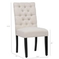 thumbnail image 2 of WestinTrends Hayes Tufted Dining Chairs, Linen Fabric Upholstered Kitchen Dining Table Chairs with Solid Wood Legs, Beige, 2 of 7