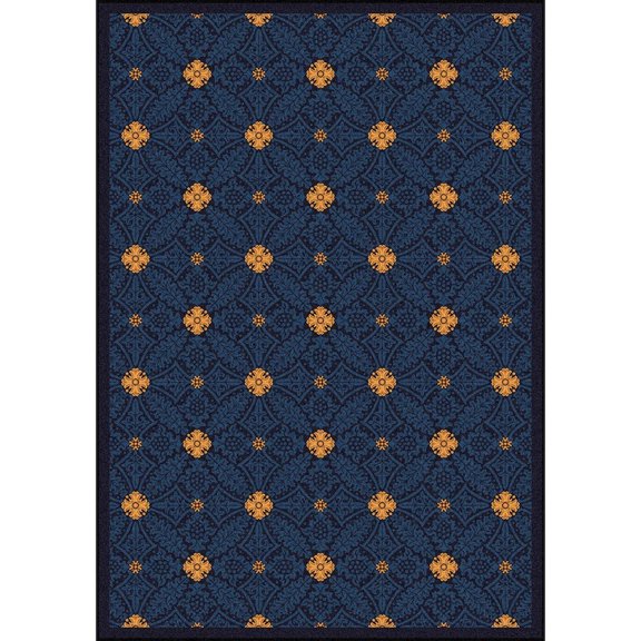 Joy Carpets Any Day Matinee Fort Wood 5'4" x 7'8" Area Rug in Color Navy