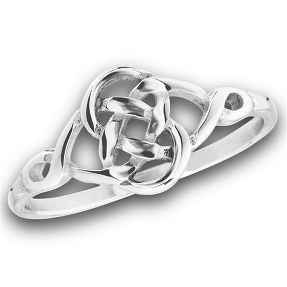 Filigree Celtic Infinity Knot Weave Ring Stainless Steel Band Gray Jewelry Female Male Unisex Size 7