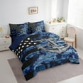 thumbnail image 3 of Manfei US Flag Bedding Sets King Size for Teens, Blue Camouflage Bed in a Bag King size, 3D Anchor Reversible Comforter Sets with Sheets, Lightweight Bedroom Decor, 7 Pieces, 3 of 7