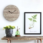 La Crosse Clock 12-inch Sunwashed Wood Brown Quartz Analog Clock, 404-3430W