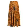 thumbnail image 5 of WXLWZYWL Womens Halloween Dress Plus Size Halloween Candy Corn Cones Women Printed Elastic Waistband Pleated Pocket Skirt with Mid Calf Skirt, 5 of 6