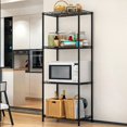 thumbnail image 1 of 4 Tier Steel Shelf Shelving Unit Metal Organizer Wire Rack Home Kitchen Garage Storage Shelf Height Adjustable,22"Lx12"Wx42"H Black, 1 of 11