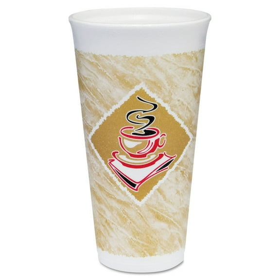Dart 20X16G 20 oz. Cafe G Foam Hot/Cold Cups - Brown/Red/White (500/Carton)