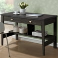 thumbnail image 2 of CorLiving Folio Modern Dark Brown Engineered Wood 47" Long Desk with Drawers and Shelves, Ideal Home Office Desk, Vanity Desk, or Study Table - Perfect Writing Desk for PC Setup, Study, and Storage, 2 of 6