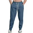 thumbnail image 3 of DODADAWANJ Cotton Sweatpants Men with String Big and Tall Drawstring Elastic Waist Sweatpant with Pockets Loose Fit Workout Joggers Pants Blue XL, 3 of 10