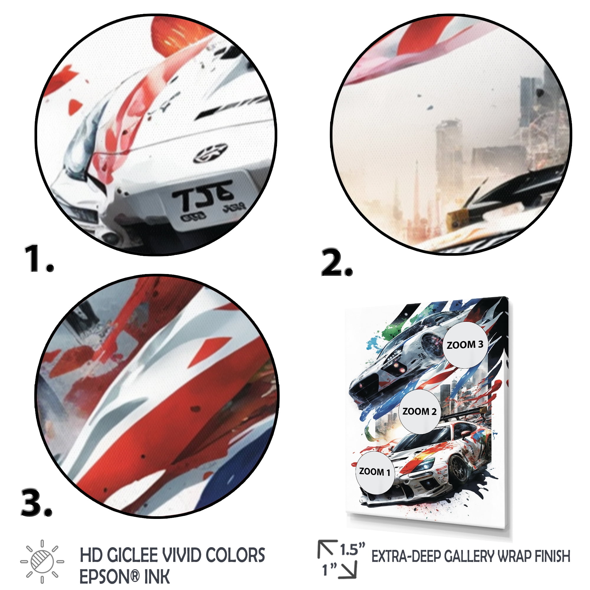 ジ・アート・オブカーズ Designart Tokyo Japan Driving Car VII Canvas Wall Art