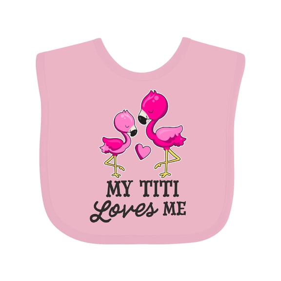 Inktastic My Titi Loves Me with Two Flamingos Boys or Girls Baby Bib