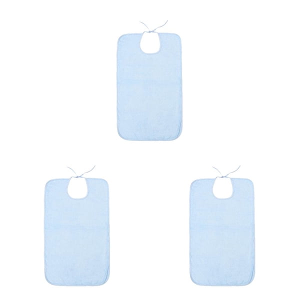 Seitruly Baberos para adultos Toalla de tela Arroz Bolsillo Restaurante Enfermería Delantal S Azul Type1 NO1