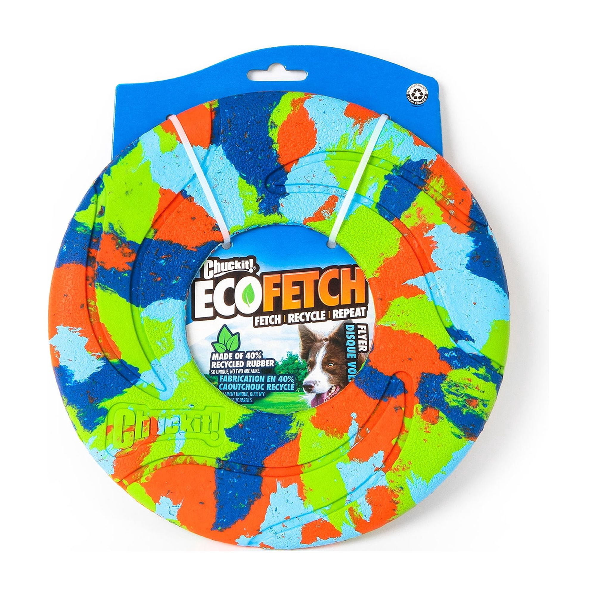 Chuckit! EcoFetch Flyer Dog Toy Recycled Rubber Fetch Ring for Dogs, Medium 8" Diameter, Pack of 1