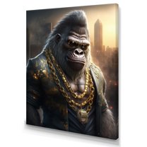 Designart Gangster Gorilla I Canvas Wall Art