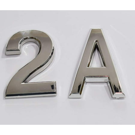 1 PCS - Apartment Number Sign/Mailbox Number Sign, Door Number Sign. Letter H (Silver,3D, Size 2.75 x 1.75, Comes with Double Sided Tape)- The Maple line