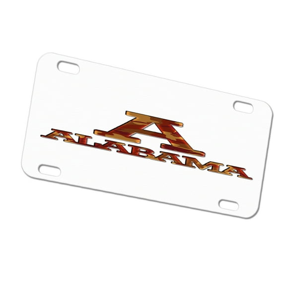 KuzmarK Automobile Car Tag License Plate -  Alabama Red Camouflage