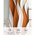 thumbnail image 6 of Burnt Orange White Moire Sheer Curtains 84 Inch Length 2 Panels Set for Living Room/Bedroom, Modern Abstract Art Kitchen Curtains Grommet Semi-Sheer Curtains Drapes Voile Window Treatments 52"x84"x2, 6 of 7