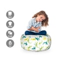 thumbnail image 2 of Salamander Storage Toy Bag Chair, Colorful and Fun Composition of Reptiles, Stuffed Animal Organizer Washable Bag, Large Size, White Multicolor, by Ambesonne, 2 of 3