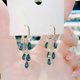 thumbnail image 3 of Pendientes de diamantes de moda para mujer Pendientes largos con flecos de cristal, 3 of 3