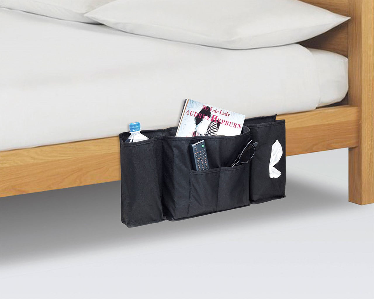 Large 12 Pocket Bed and Couch Hanging Storage Bedside Caddy Organizer
