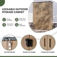 thumbnail image 5 of Aoxun Outdoor Resin Storage Shed with Metal Shelving Kit & Floor, 64 Cu.Ft Vertical Waterproof Storage Cabinet for Garage Storage, Pool Storage, Bike Shed, Garden Tools, Patio Furniture (Brown), 5 of 7