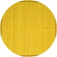 thumbnail image 1 of Ahgly Company Machine Washable Indoor Round Abstract Yellow Contemporary Area Rugs, 7' Round, 1 of 4
