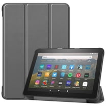 Allytech Amazon New Kindle Fire HD 8 Case (8-inch Display, 10th Generation, 2020 Released), Slim Trifold Stand Protective Auto Sleep Wake Case Cover for Amazon Kindle Fire HD 8 2020, Gray