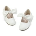 thumbnail image 4 of DREAM PAIRS Girls Ballerina Front Bow Flats Mary Jane Dress Shoes ANGIE-5 WHITE Size 3, 4 of 5