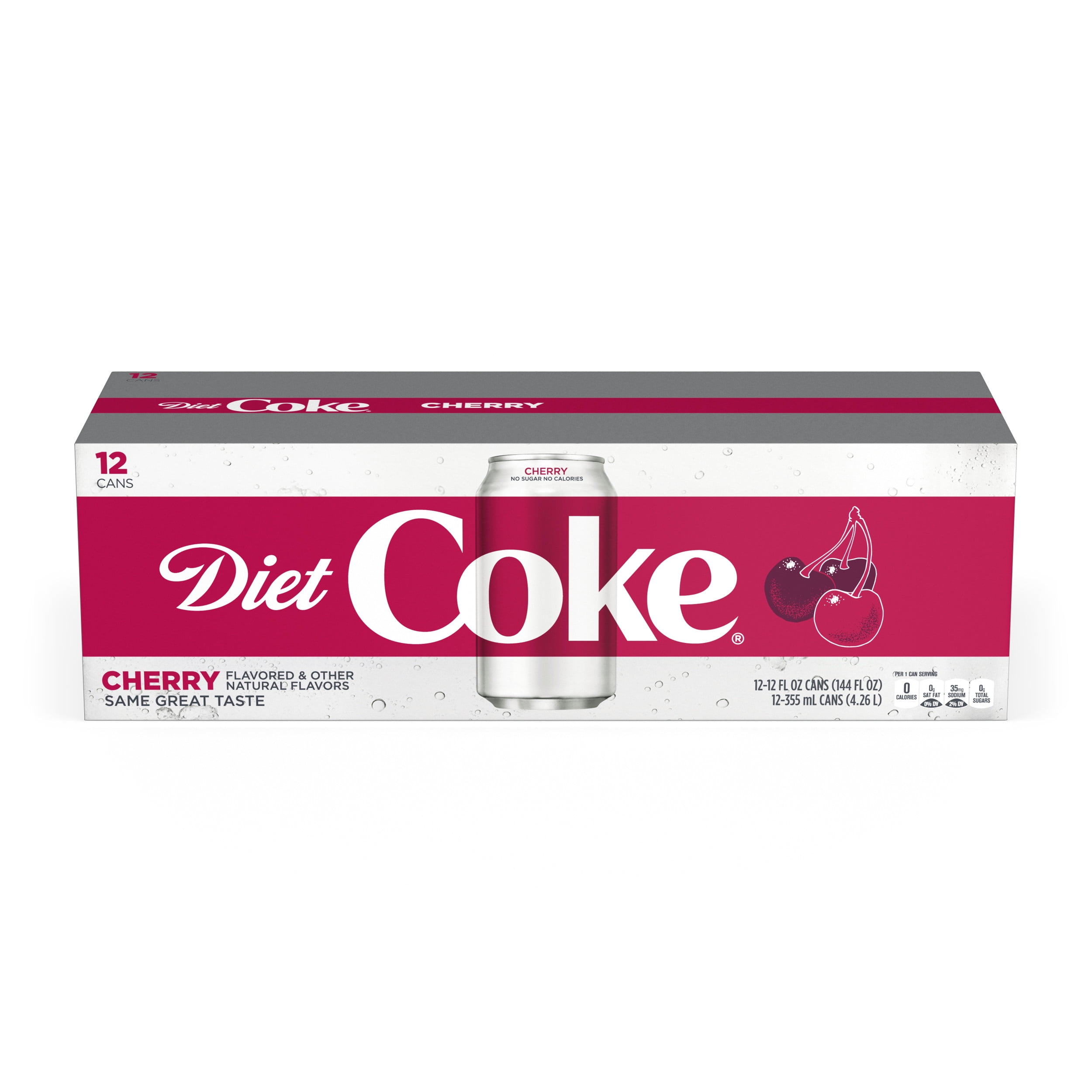 Diet Cherry Coke Soda Soft Drink, 12 fl oz, 12 Pack