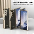 thumbnail image 3 of Dteck Case for Samsung Galaxy Z Fold 6,Luxury Leather Built-in Screen Protector Case Shockproof Electroplated Hard PC Bumper Cover for Galaxy Z Fold 6 5G,Black, 3 of 12