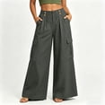 thumbnail image 5 of Womens Cargo Pants High Waisted Wide Leg with Multiple Pockets for Casual & Outdoor Activities, 5 of 9