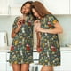 thumbnail image 4 of Easygdp Cute Animal Forest Camisón de manga corta para mujer, informal, estampado, 4 of 6