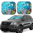 thumbnail image 2 of Bingfone Corals And Tropical Fish Print 2-Piece Sun Shade Front Windshield - Foldable Car Front Window Sunshades For Most Sedans Suv Truck - Medium, 2 of 7