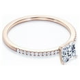 thumbnail image 3 of JeenMata Anillo de Compromiso de Corte Princesa de 1,5 Quilates con Engaste de Garras en Baño de Oro Rosa de 18 K sobre Plata, 3 of 5