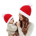 thumbnail image 2 of Douhoow Family Matching Christmas Hat,Adult Baby Red Knitted Pom Pom Ball Beanie Hat, 2 of 9