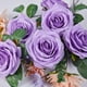 thumbnail image 3 of Flores artificiales NEVISI de seda rosa sintética, 16 unidades, color lila, 3 of 5