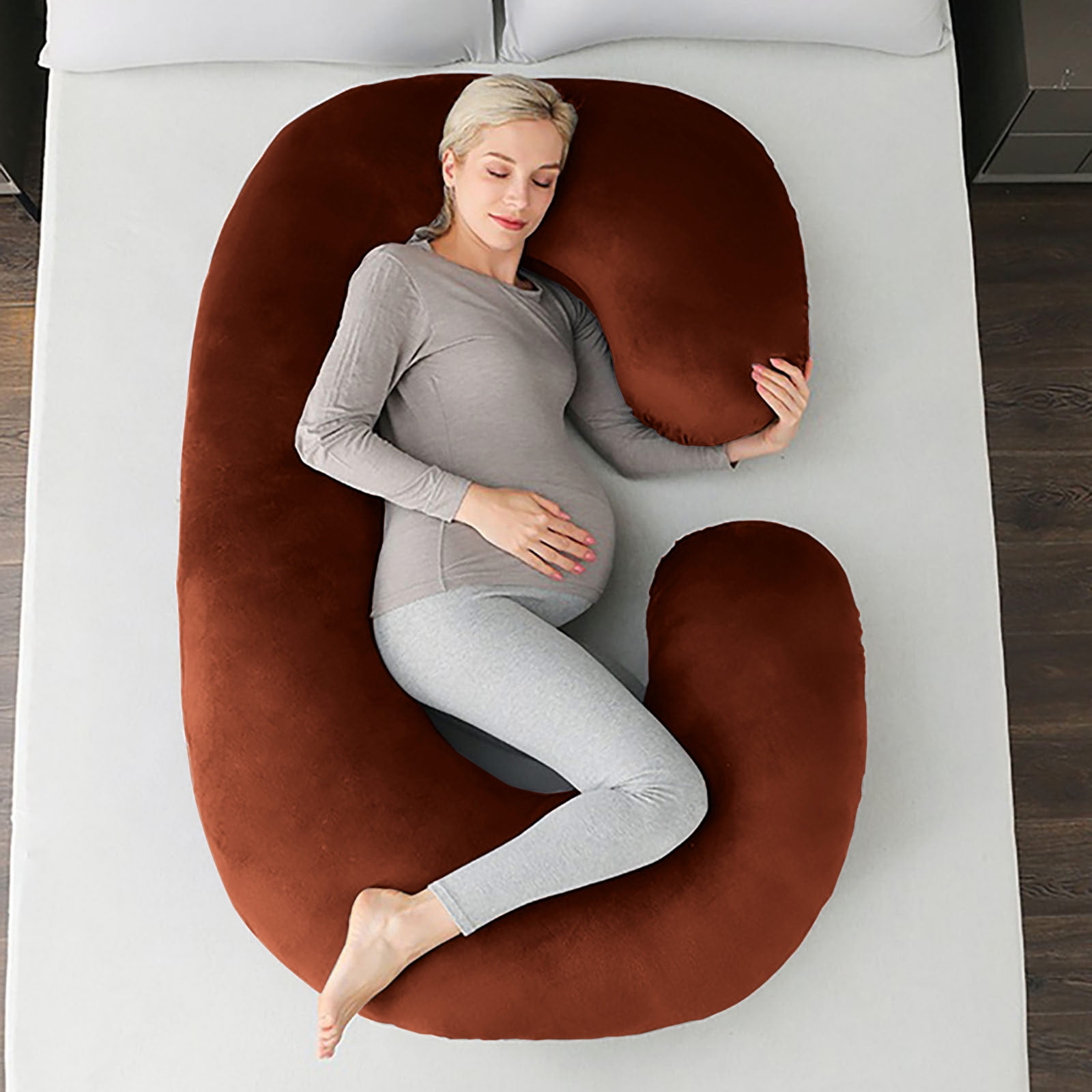 VBODN Pillows for Bed King,C-shaped Maternity Pillow Pillow Cover Washable Removable Maternity Pillow Cover