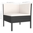 thumbnail image 2 of vidaXL Patio Furniture Set 2 Piece Patio Sectional Sofa with Table Poly Rattan, 2 of 5