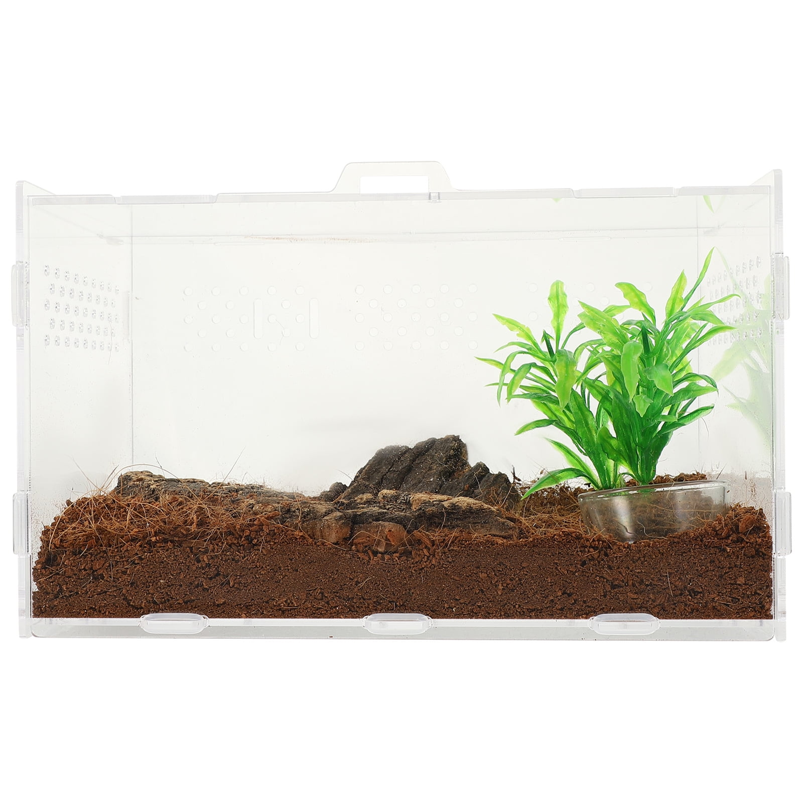 Monyance leopard gecko tank Acrylic Reptile Terrarium Hermit Crab Spider Habitat Cage 25x15cm(9.84X5.91X5.91Inches)