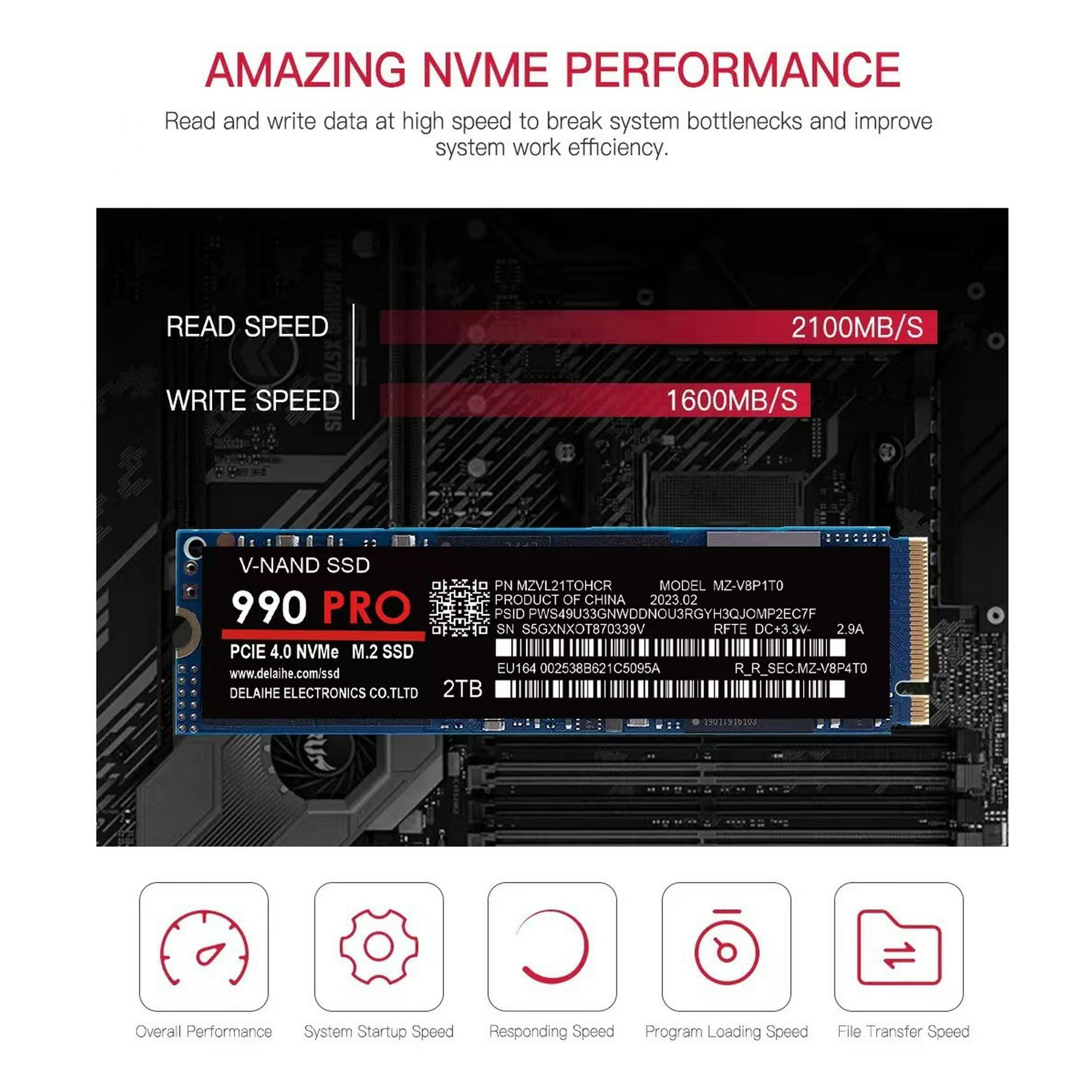 J*O様 nvme 2280 2TB M.2 SSD Ultra-fast 2TB NVMe SSD with impressive read/write speeds
