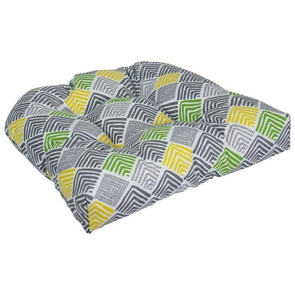 Blazing Needles 19-inch U-Shaped Spun Polyester Outdoor Tufted Dining Chair Cushion  93184-1CH-OD-205