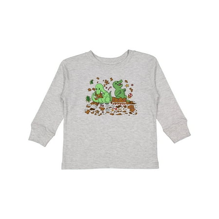 

Inktastic Tiny Dinosaurs Ruining Gingerbread House Gift Toddler Boy or Toddler Girl Long Sleeve T-Shirt
