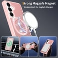 thumbnail image 4 of Asuwish Phone Case for Samsung Galaxy S26 5G Tempered Glass Screen Protector Magnetic Folding Stand Frosted Translucent Rugged Shockproof Protective Cell Cover S 26 26S 26 26S Women Men Pink, 4 of 6