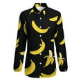 thumbnail image 4 of Bananas On Black Background Long Sleeve Blouse Woman Streetwear Casual Shirts Summer Oversize Woman Streetwear Clothing Birthday Present, 4 of 7