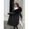 thumbnail image 4 of Ladies long down cotton winter warm jacket coat with detachable plush lining, 4 of 4