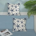 thumbnail image 3 of Navy Blue Starfish Pillow Covers 18x18 Inch Set of 2 Coastal Throw Pillows Summer Nautical Ocean Beach Theme Decorative Pillowcase Outdoor Farmhouse Decor Cushion Case for Couch Home Bedroom, 3 of 7