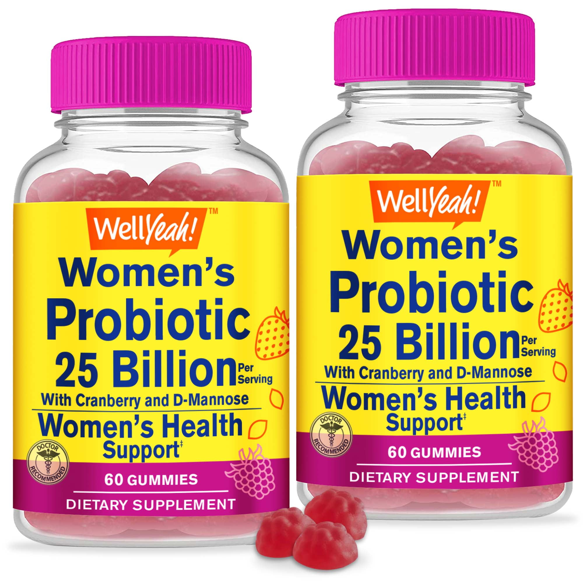 WellYeah 25 Billion Probiotics for Women Cranberry and DMannose
