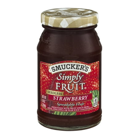 (3 Pack) Smucker's Simply Fruit Strawberry Seedless Spreadable Fruit,