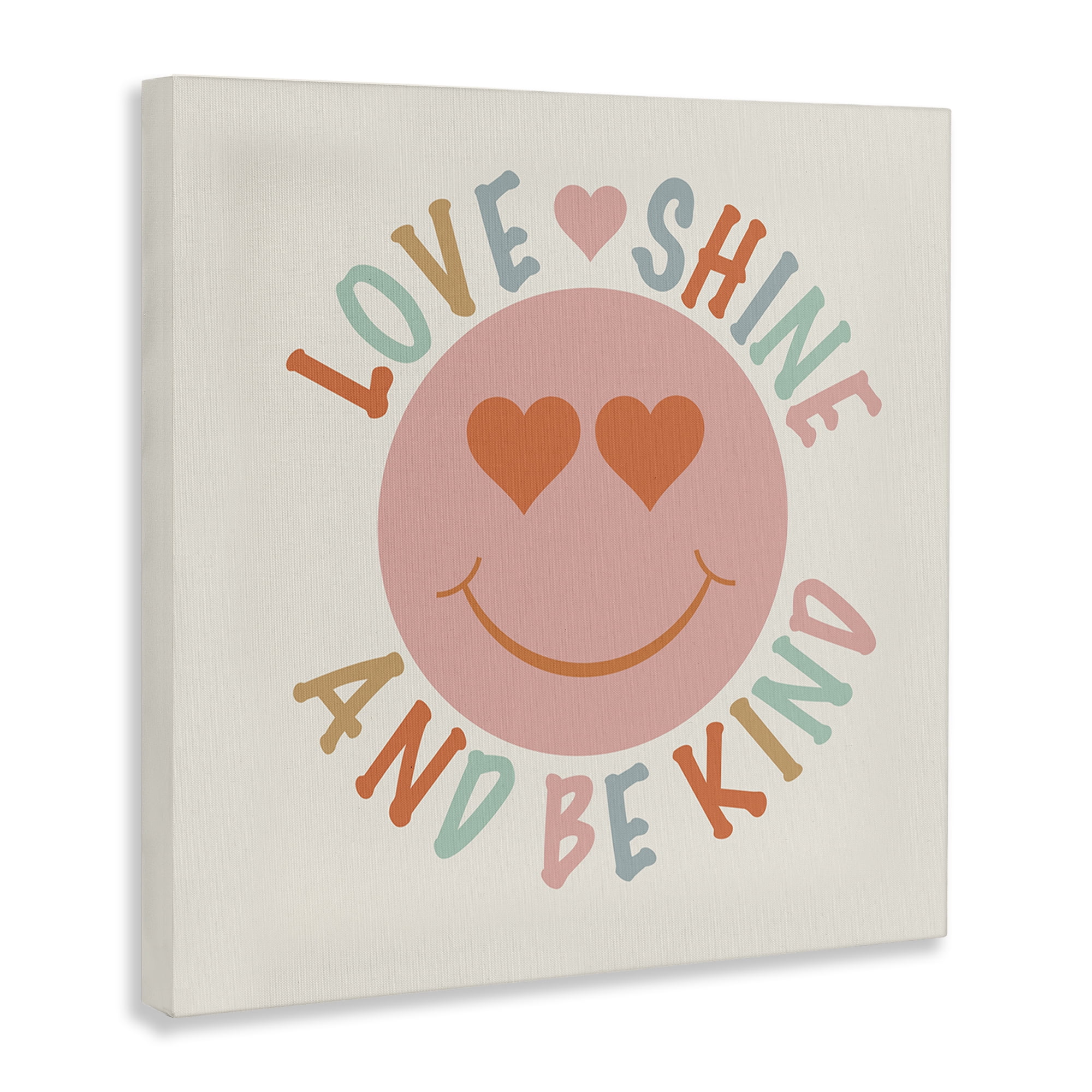 Stupell Industries Retro Be Kind Text & Numbers Painting Wrapped Canvas Art Print Wall Art, 17 x 17