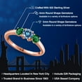 thumbnail image 2 of Gem Stone King 18K Rose Gold Plated Silver Persian Blue Moissanite and Green Nano Emerald Engagement Ring for Women | 1.10 Cttw | Round 5MM | Gemstone Birthstone | Size 8, 2 of 6
