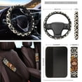 thumbnail image 4 of Garronmavis Cow Tattoo Baby Highland Cow 16 Pcs Car Accessories Set Car Seat Belt Pads Cover Keychain Gear Shifting Knob Cover Cup Mats Front Window Sunshade Auto Rear View Mirror Covers, 4 of 7